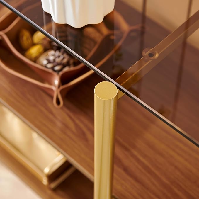 LumFurn Glass Console Table for Living Room, Foyer & Entryway, L41 x W14 x H31 - Image 9