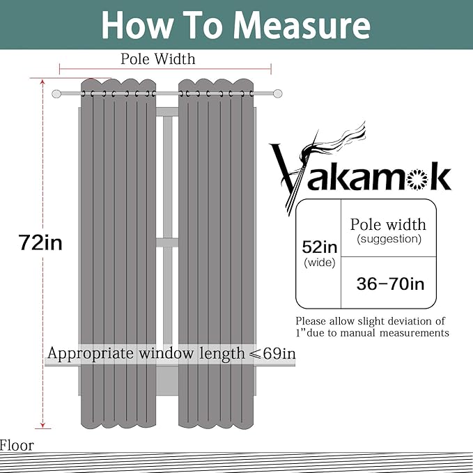 Yakamok Blackout Curtains with Grommet Thermal Insulated Room Darkening Window - Image 7