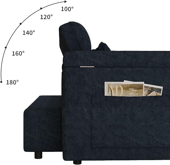 3 in 1 Convertible Sleeper Sofa, 65in Sleeper Couch - Image 6