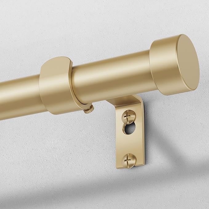 Gold Curtain Rods for Windows 36 to 176 Inch, Size:36-176 Inch by VOIIYCurtainRods