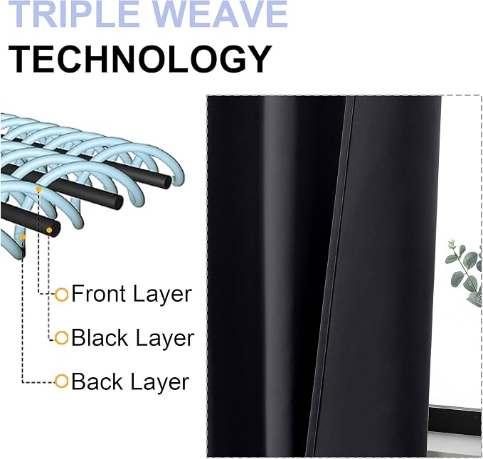 Simplebrand Ava Black Blackout Curtains - Image 5