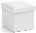 Ornavo Home Small Storage Ottoman Foldable Collapsible Cube Square Linen by OrnavoHome