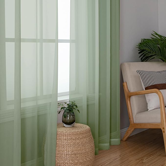 Simplebrand Sheer Curtains 72 Inches Long 2 Panels - Image 3
