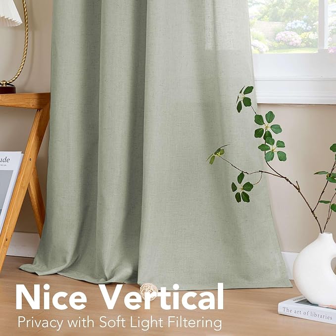 H.VERSAILTEX Elegant Linen Semi Sheer Blended Curtains Privacy Protection Light - Image 7
