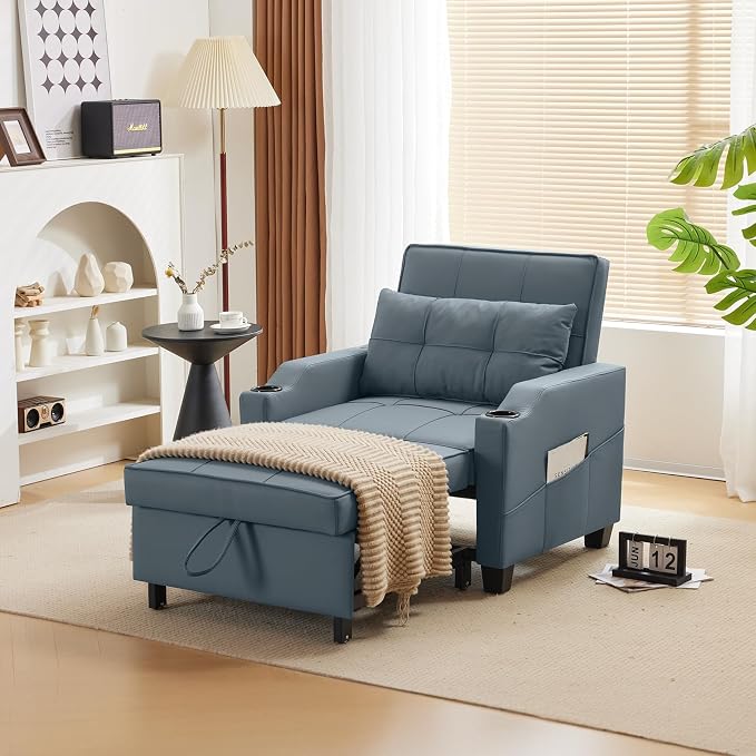VINGLI 3-in-1 Convertible Sofa Bed, Recliner by VINGLI