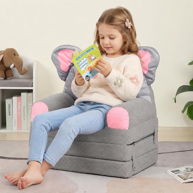 MOMCAYWEX Kids Sofa, Sherpa Couch - Image 2