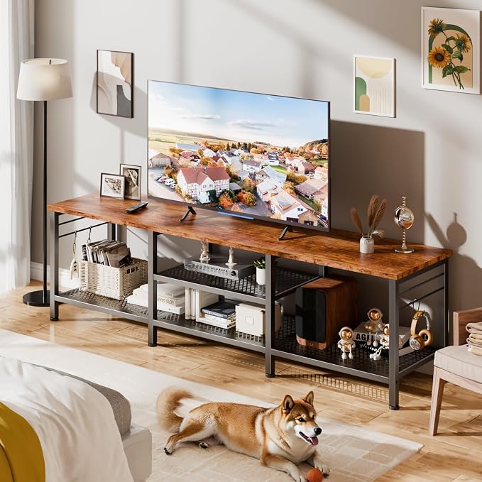 Furologee TV Stand for TVs up to 70 Inch, 63 Inch Entertainment Center - Image 4