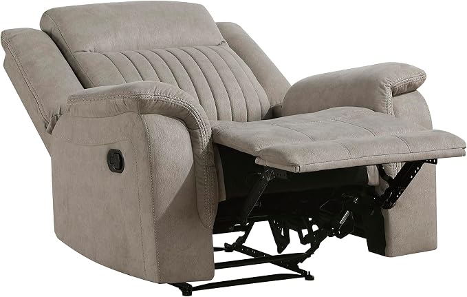 Lexicon Manual Recliner Chair, Polished Microfiber Reclining Sofa Chair - Image 12