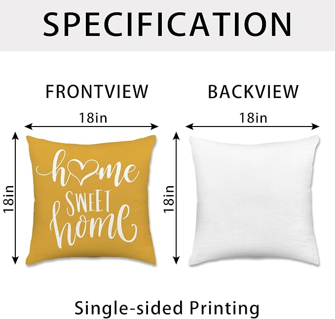 Hexagram Geometric Yellow Pillow Covers 18x18 Set of 4, Decorative Outdoor Boho - Image 4