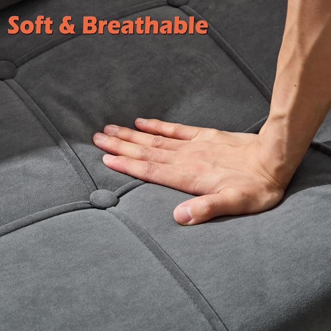 LINLUX Grey Fabric 60" W Couch - Image 6