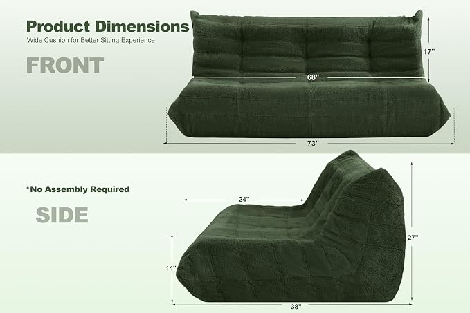 Bean Bag 3-Seater Chair Big Sofa Beanbag Chair - Image 2