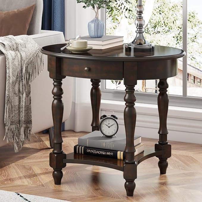LEEMTORIG Oval Round End Table - Image 2