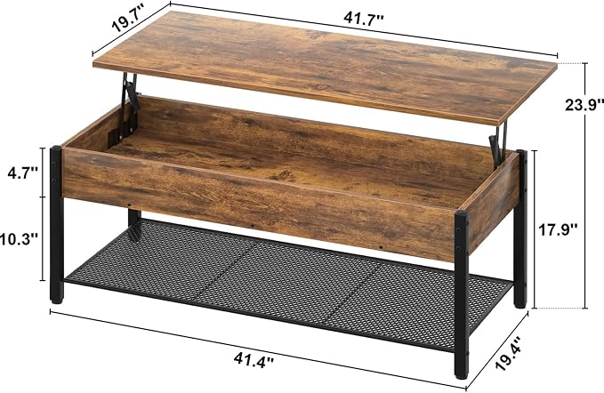 Homieasy 41.7" Lift Top Coffee Table - Image 3