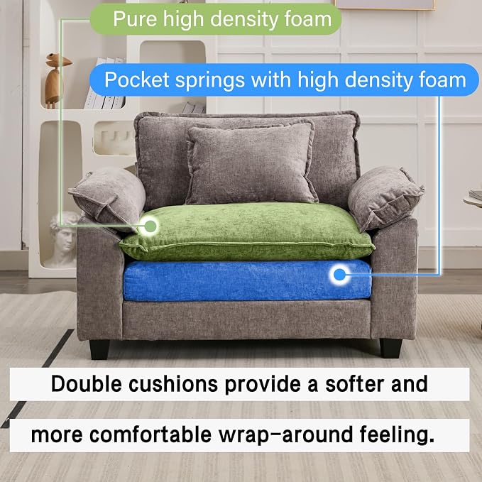 Oprisen Modular Sectional Sofa, Comfy Cloud Couch Sectional Sofa, Chenille Sofa - Image 3