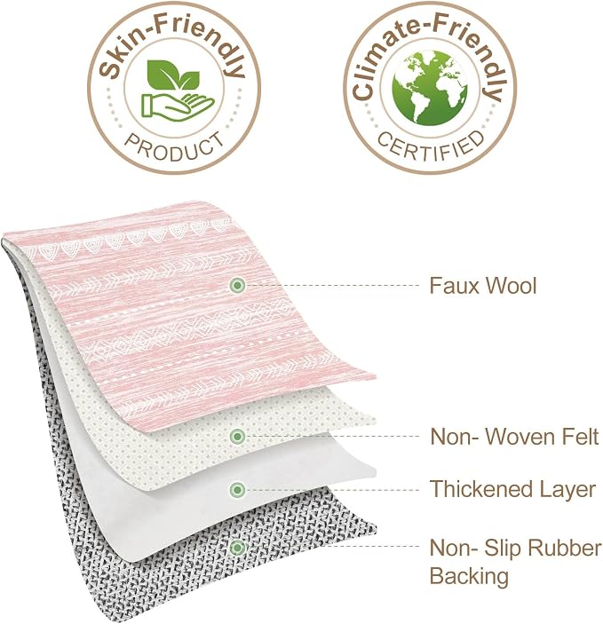 Nakagishi Pink Rugs for Bedroom Girls: 6x9 Washable Boho Large Neutral Cute - Image 7