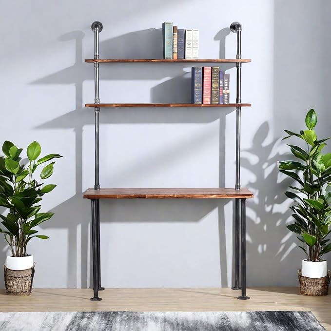 Industrial Style Office Decor, Computer Desk 47.2"×20"×79" - Image 3