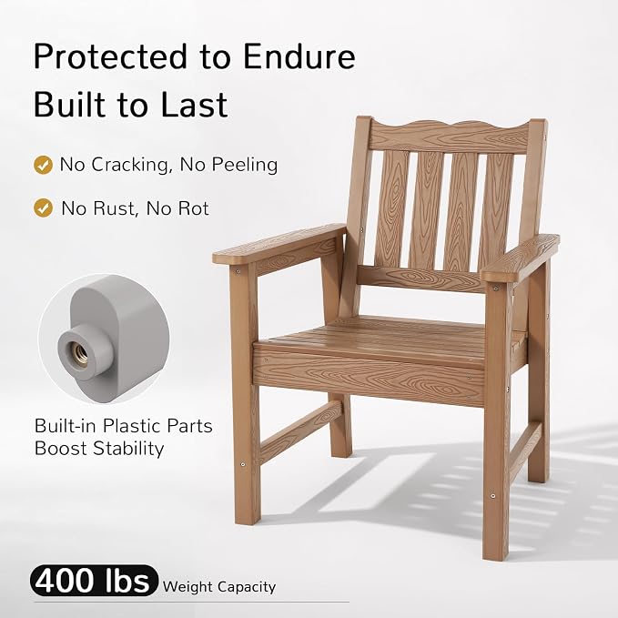 Stoog All-Weather Patio Chairs Set of 2, Oversized Garden Chair - Image 4