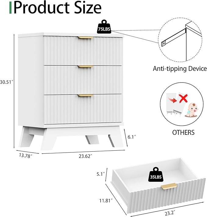 Fluted Dresser for Bedroom - Image 2