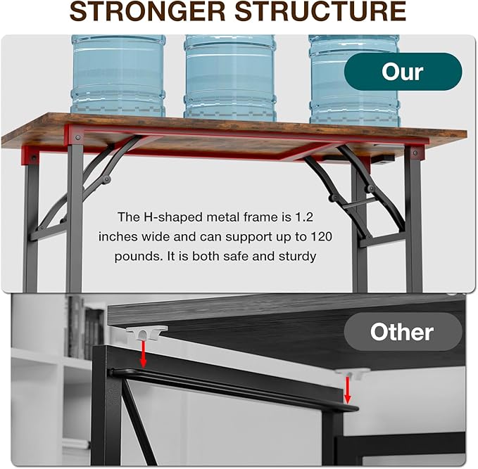 TEMI Long Computer Desk Folding Table - Image 7