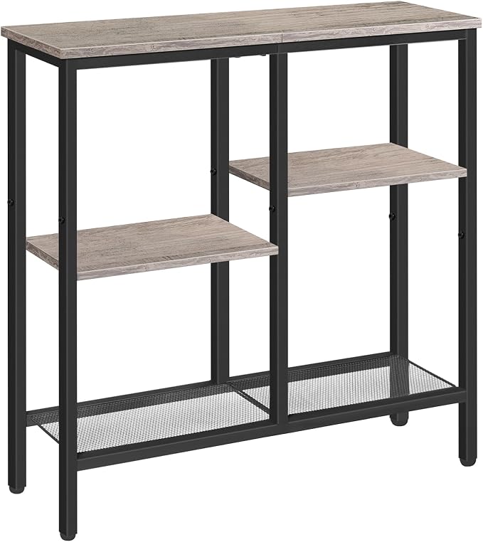 HOOBRO Narrow Console Table, Sofa Table, 4-Tier Industrial Entryway Table by HOOBRO