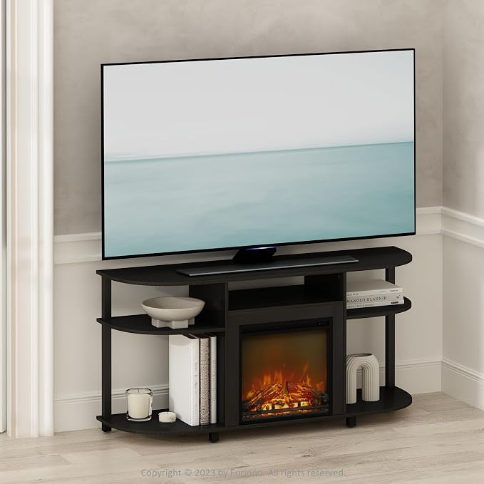 Furinno Jensen Fireplace TV Stand, NO Heat Decorative Electric Fireplace TV - Image 3