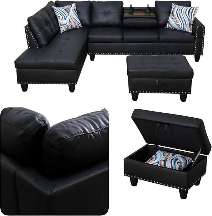 97.5" L Shaped Couch Set, Modular Sectional Couches - Image 3