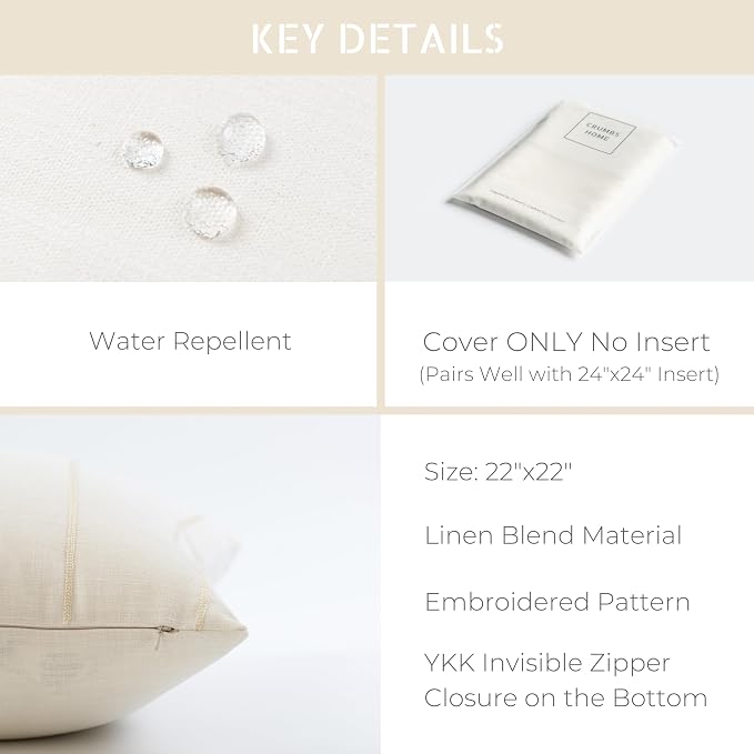 Crumbs Home Modern Farmhouse Fall Linen Indoor Outdoor Throw Pillow Cover Only - Image 5