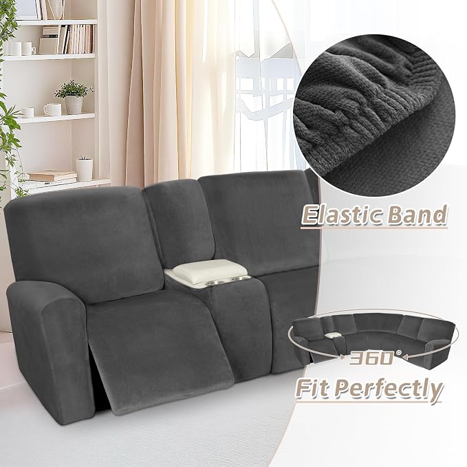 Arfntevss Sectional Recliner Couch Covers Velvet Washable Corner Sectional Sofa - Image 5