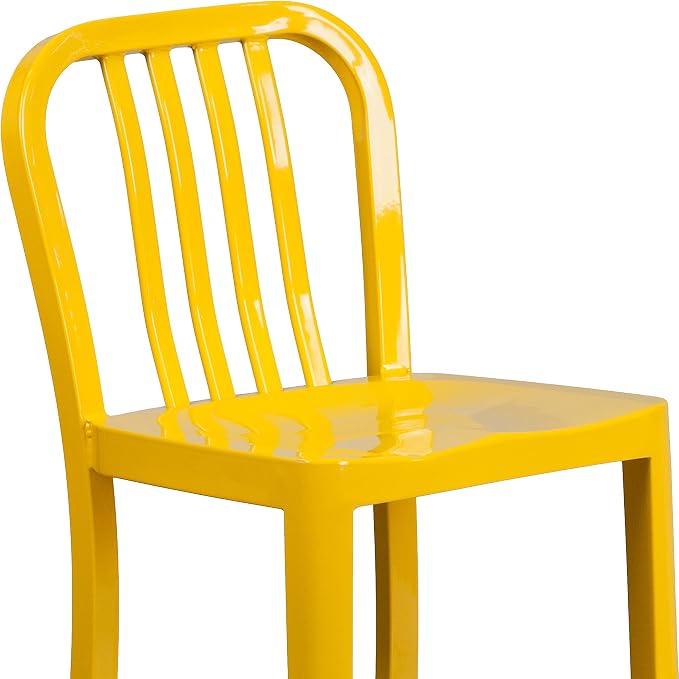 Flash Furniture Commercial Grade 24" High Yellow Metal Indoor-Outdoor Counter - Image 9