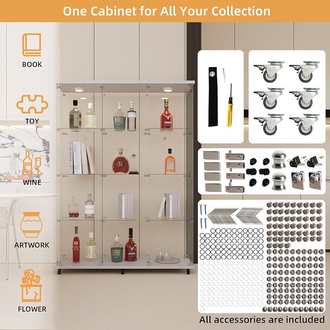 LFT HUIMEI2Y Glass Display Cabinet 12 Shelves - Image 4