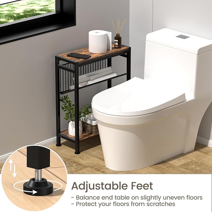 Small Side Table Set of 2 for Small Space, 3-Tier Narrow End Table - Image 4