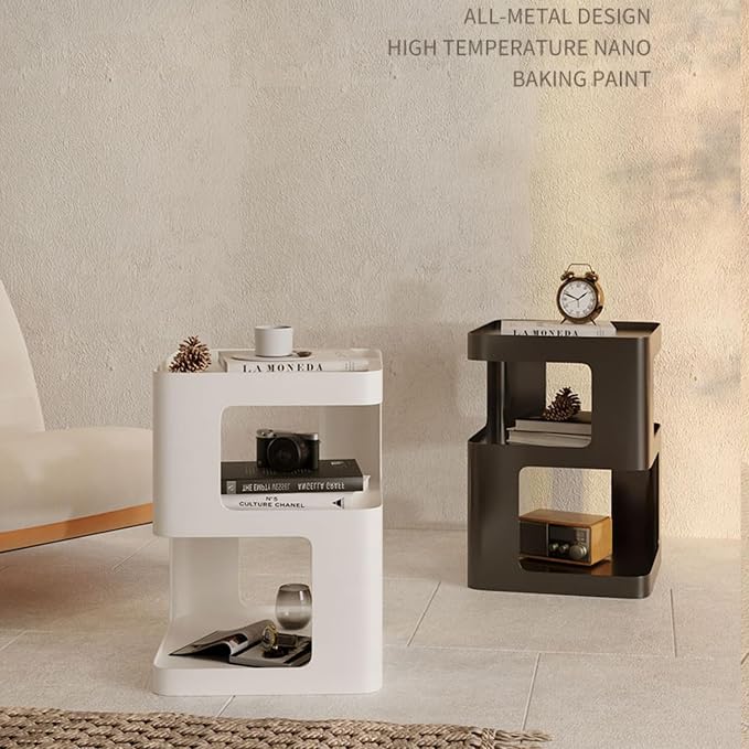 Modern Metal Side Table with Storage, Small End Table - Image 8