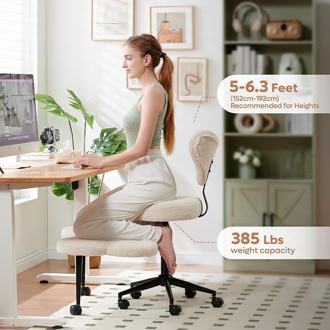 Pinmoco Ergonomic Cross Legged Chair, 360° Swivel Meditation Chair - Image 4