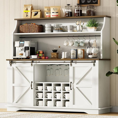 55 Inch Farmhouse Coffee Bar Cabinet by Revominca