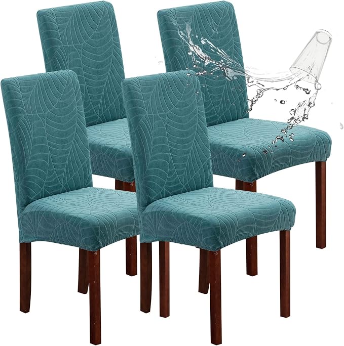 Genina Waterproof Chair Covers for Dining Room, Stretch Jacquard Dining Chair by Genina