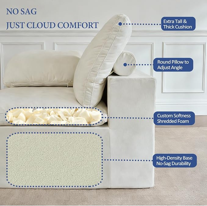 ANONER 110" Cloud Sectional Couches - Image 6