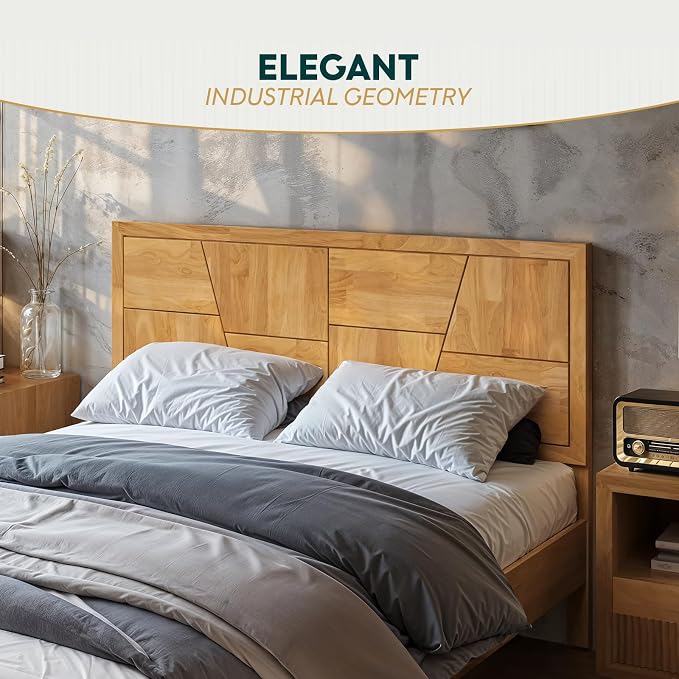 Bme Trapeze Queen Bed Frame – Modern Solid Wood Bed - Image 4