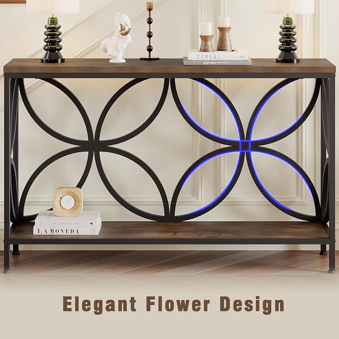 GiftGo Narrow Sofa Table 47.2 Inch, Industrial Sofa Table Behind Couch - Image 5