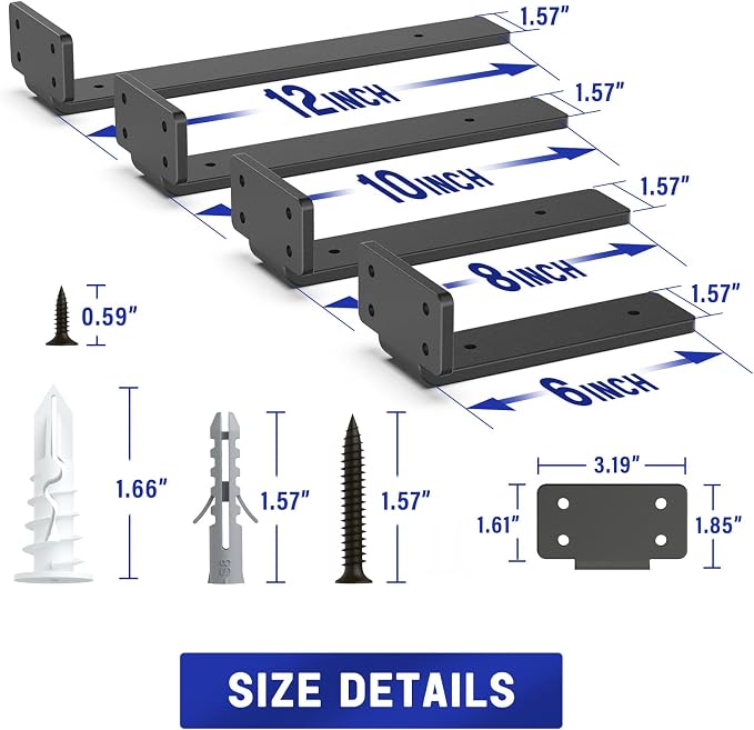 Goovilla Shelf Bracket, Heavy Duty Floating Shelf Brackets 6 inch Long - Image 4