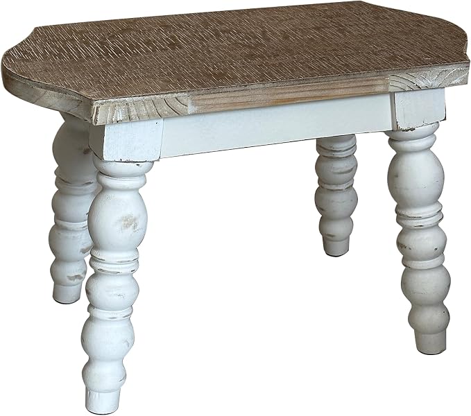 dwellington Wooden Bathroom Farmhouse Step Stool, Wood Foot Stool - Image 6