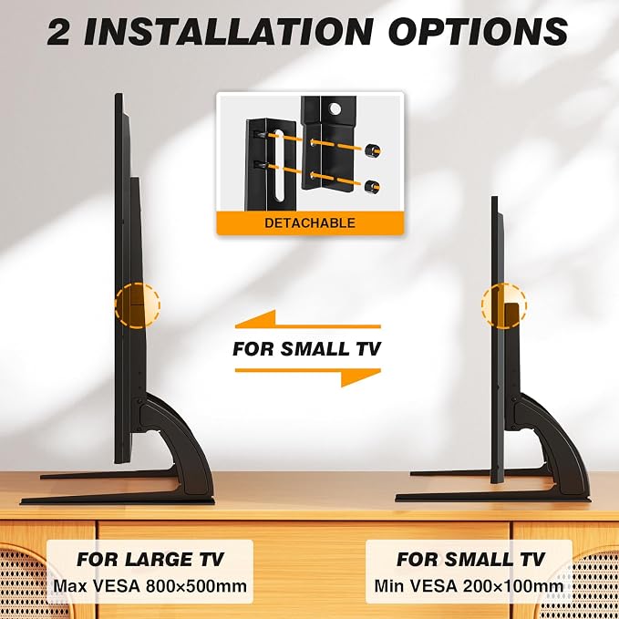 5Rcom TV Stand Mount, Universal TV Stand Tabletop - Image 3