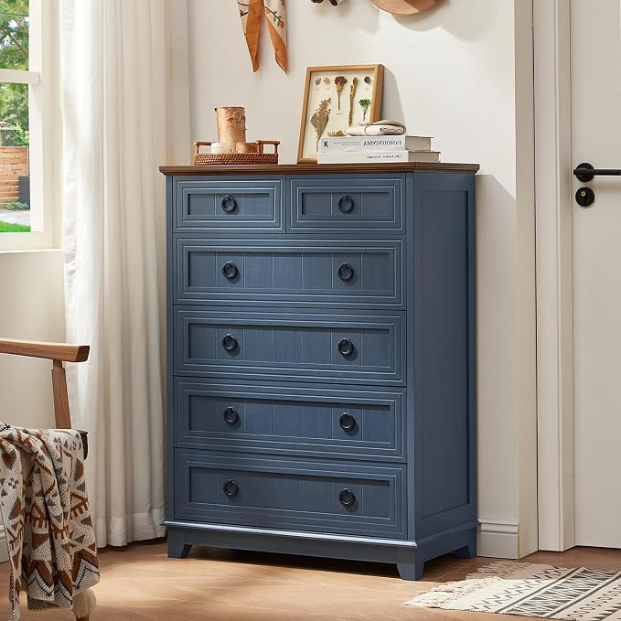 Joaxswe Farmhouse 6 Drawer Dresser - Image 5