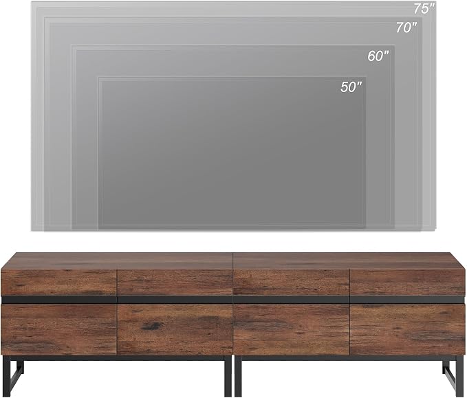 WAMPAT Modern TV Stand for 50-75 Inch TVs, Wood Entertainment Center - Image 4