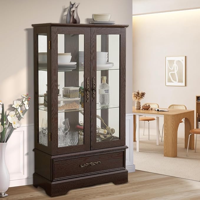 Lighted Glass Cabinet, Curio Display Cabinet - Image 7