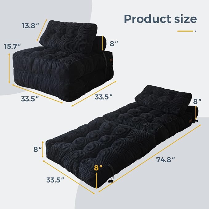MAXYOYO Folding Sofa Bed, Convertible Sleeper Chair - Image 2
