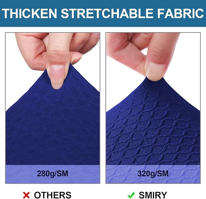 Smiry Waterproof Seat Covers for Dining Room Chairs Set of 2, Stretch Jacquard - Image 4