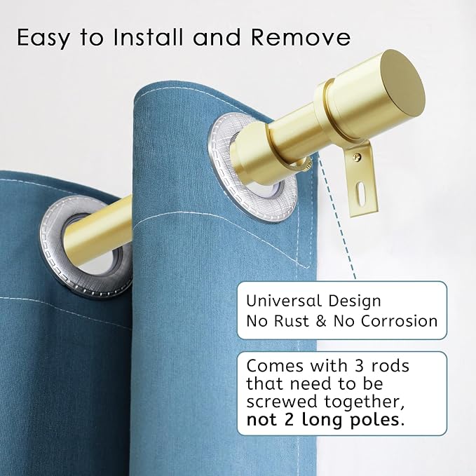 Byondeth Curtain Rods for Windows 16 to 48 or 60 Inches Max Adjustable Length 1 - Image 2