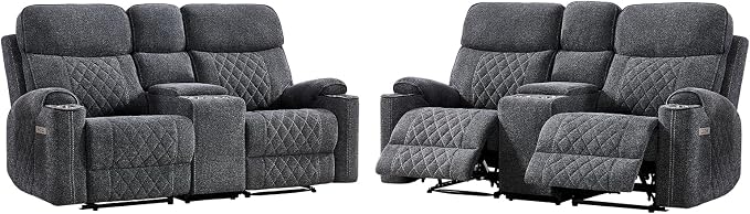 HAOMARKETS Power Reclining Loveseat Sofa Set of 2 - Image 8