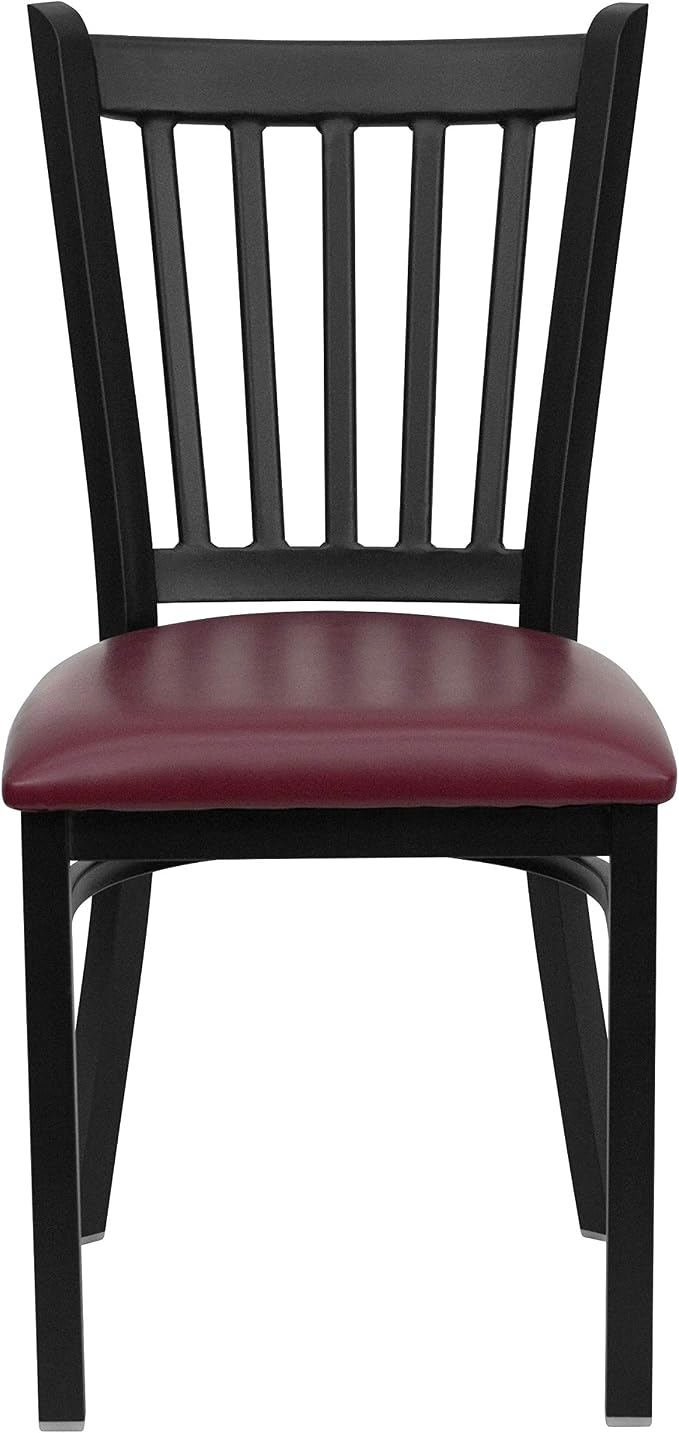 Flash Furniture 2 Pack HERCULES Series Black Vertical Back Metal Restaurant - Image 7