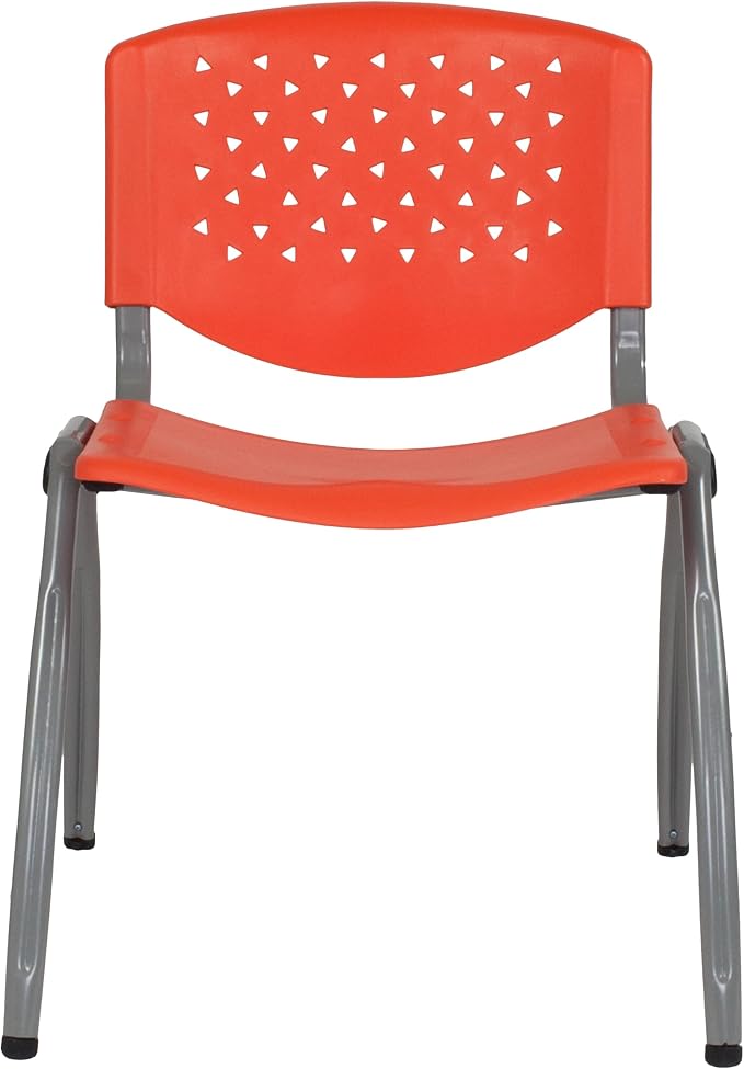 Flash Furniture HERCULES Series 880 lb. Capacity Orange Plastic Stack Chair - Image 10